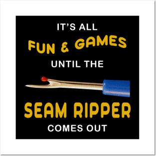 Sewing Humor Seam Ripper Fun and Games Posters and Art